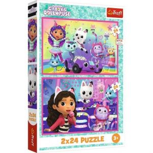 Puzzle Hraní s Gabby 2v1 Gábinčin kouzelný domeček 2x24 dílků