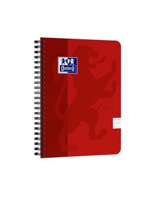 Oxford - Blok spirálový Oxford Nordic Touch A5+/70 listů linkovaný, červený