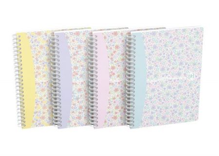 Oxford - Blok spirálový Oxford Floral A5/60 listů, linkovaný, mix