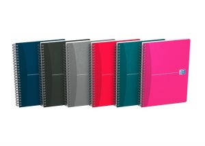 Oxford - Blok spirálový Oxford Essentials A5/90 listů, čtverečkovaný, mix