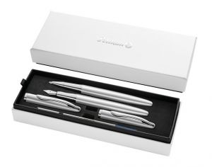 Pelikan - Pero plnicí a roller Jazz Noble stříbrné v boxu