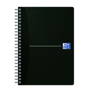 Oxford - Blok spirálový Oxford Essentials A5/90 listů, čtverečkovaný, černý