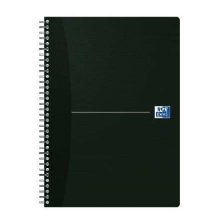 Oxford - Blok spirálový Oxford Essentials A4/90 listů, čtverečkovaný, černý