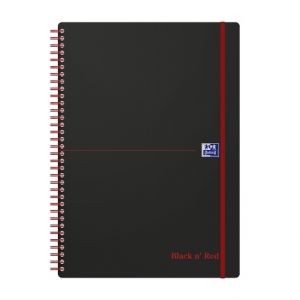 Oxford - Blok s boční spirálou Oxford Black n’Red Movebook A4/70 listů linkovaný, černý