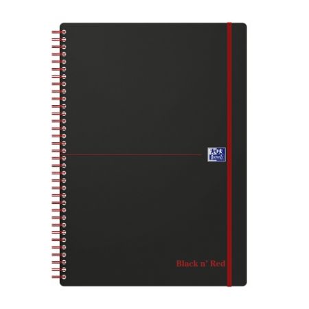 Oxford - Blok s boční spirálou Oxford Black n’Red Movebook A4/70 listů linkovaný, černý