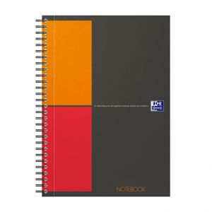 Oxford - Blok spirálový Oxford International Notebook B5/80 listů, čtverečkovaný, šedý