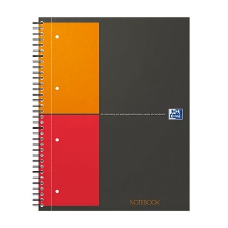 Oxford - Blok s boční spirálo Oxford International Notebook A4 80 listů čtverečkovaný šedý