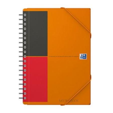 Oxford - Blok spirálový Oxford International Meetingbook B5/80 listů, linkovaný, oranžový
