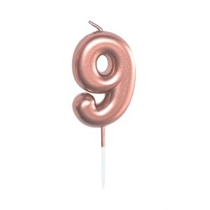 ALBI Svíčka dortová rose gold 5 cm číslo 9