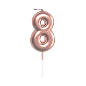 ALBI Svíčka dortová rose gold 5 cm číslo 8