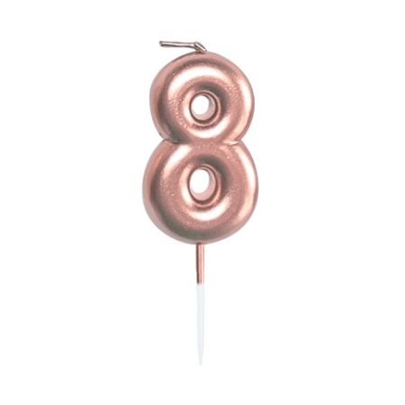 ALBI Svíčka dortová rose gold 5 cm číslo 8