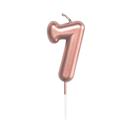 ALBI Svíčka dortová rose gold 5 cm číslo 7
