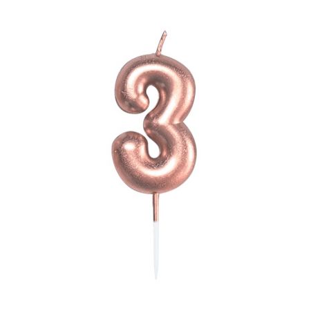 ALBI Svíčka dortová rose gold 5 cm číslo 3