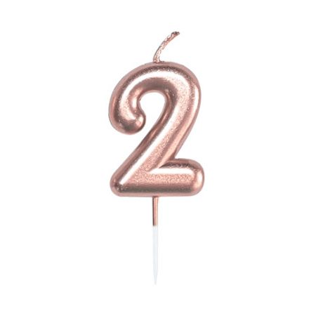 ALBI Svíčka dortová rose gold 5 cm číslo 2