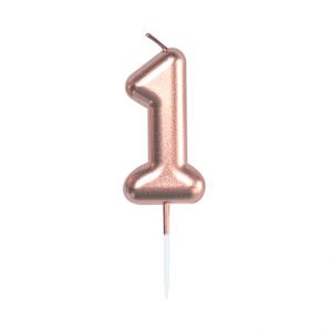 ALBI Svíčka dortová rose gold 5 cm číslo 1