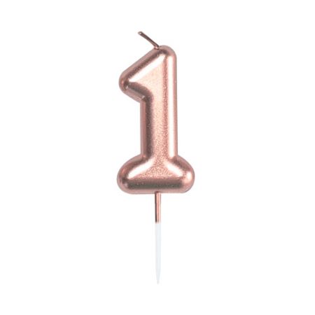 ALBI Svíčka dortová rose gold 5 cm číslo 1