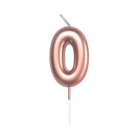 ALBI Svíčka dortová rose gold 5 cm číslo 0