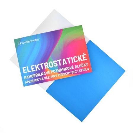 Poznámkový bloček elektrostatický, 7 x 10 cm, modrý