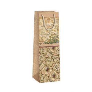 ARGUS Dárková papírová taška NATUR na víno T3N (11 x 36 cm) 07340121