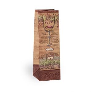ARGUS Dárková papírová taška NATUR na víno T3N (11 x 36 cm) 07340069