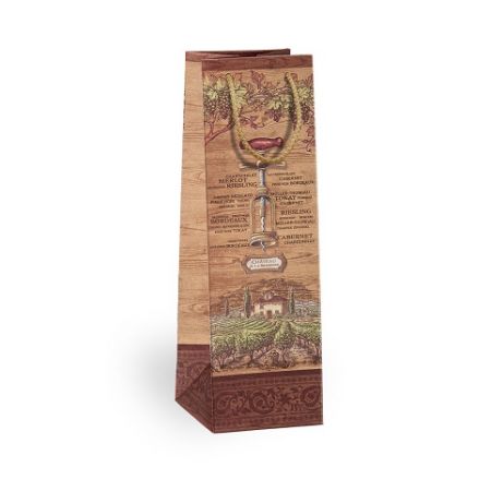 ARGUS Dárková papírová taška NATUR na víno T3N (11 x 36 cm) 07340069