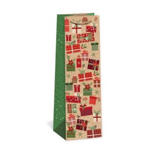 ARGUS Dárková papírová taška NATUR na víno (11 x 36 cm) T3N 08340069
