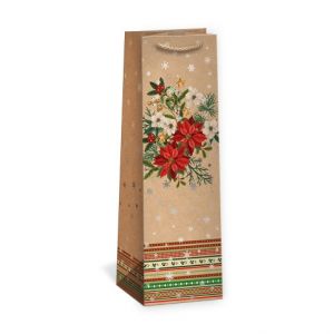 ARGUS Dárková papírová taška NATUR na víno T3N (11 x 36 cm) 08340078