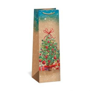 ARGUS Dárková papírová taška NATUR na víno T3N (11 x 36 cm) 08340087