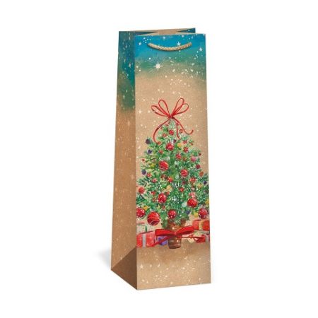 ARGUS Dárková papírová taška NATUR na víno T3N (11 x 36 cm) 08340087