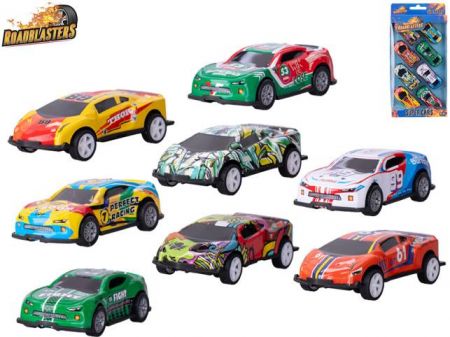 Roadblasters auto 7,5cm kov zpětný chod 8ks v krabičce