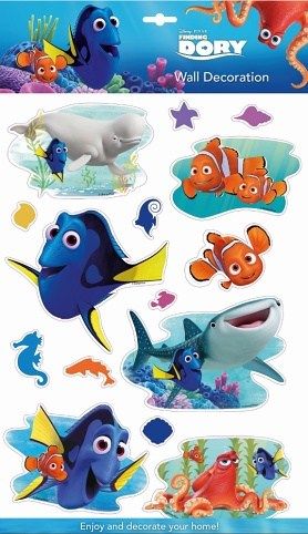 Samolepky na zeď 3D efekt Disney Hledá se Dory 40 x 29 cm