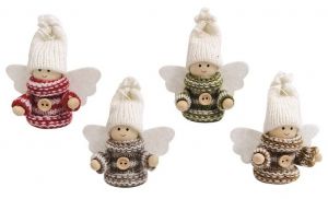 Anděl ve světříku s knoflíkem na zavěšení 7,5 cm