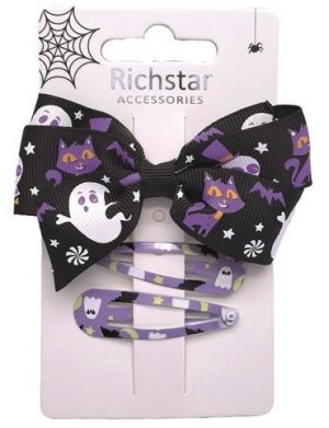 Sponky do vlasů Halloween fialová sada 3 ks
