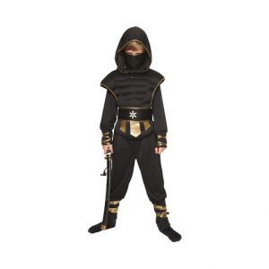 ALBI Kostým dětský Ninja černo-zlatý vel. 4-6 let