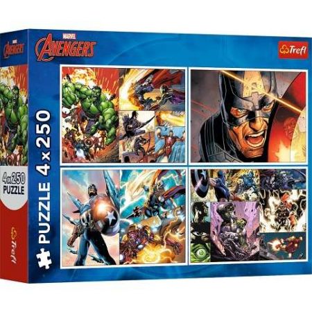 Puzzle 4 x 250 dílků The Avengers