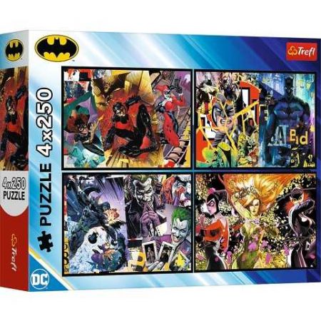 Puzzle 4 x 250 dílků Batman