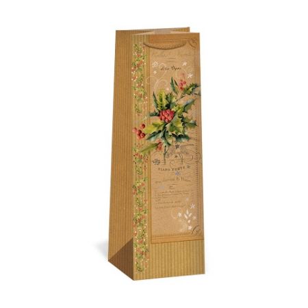 ARGUS Dárková papírová taška NATUR na víno T3N (11 x 36 cm) 08340095