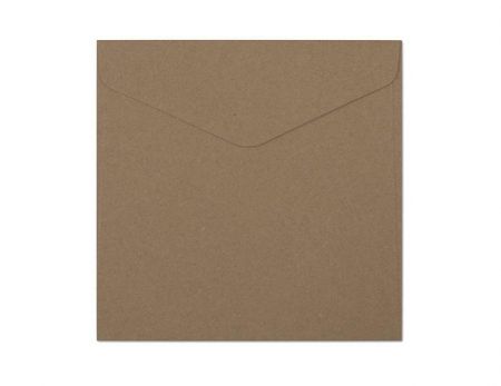Ozdobné obálky Kraft - 16x16cm, 120 g/m2, tmavě béžové, 10 ks
