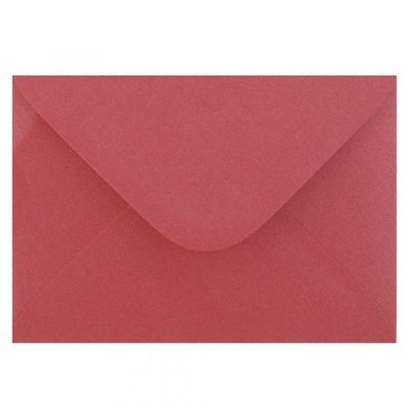 Ozdobné obálky Pearl - C6, 150 g/m2, perleťové, červené, 10 ks