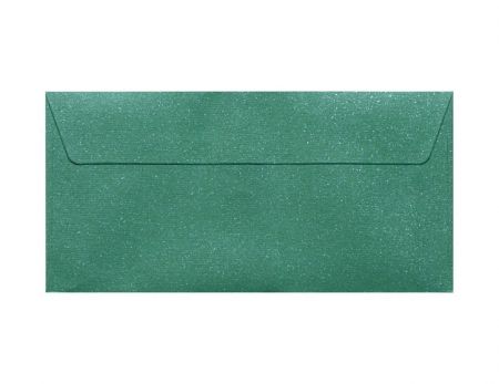 Ozdobné obálky Mika - DL, 120 g/m2, zelené se třpytkami, 10 ks