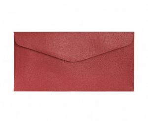 Ozdobné obálky Pearl - DL, 150 g/m2, perleťové, červené, 10 ks