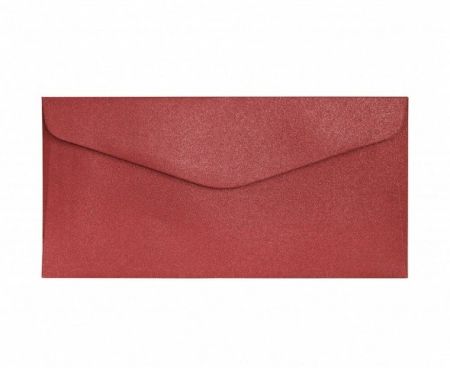 Ozdobné obálky Pearl - DL, 150 g/m2, perleťové, červené, 10 ks                          