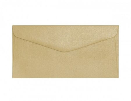 Ozdobné obálky Pearl - DL, 150 g/m2, perleťové, zlaté, 10 ks                            