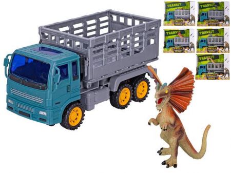 Auto nákladní 18,5cm na setrvačník s dinosaurem 7-11cm 6druhů v krabičce