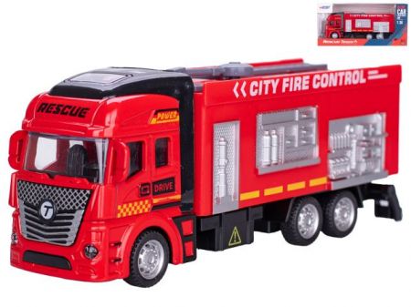Auto hasiči kov 19,5cm 1:36 zpětný chod 3druhy v krabičce
