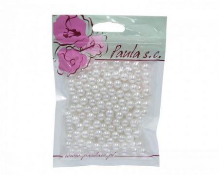 Korálky 8mm bílé plastové 50 g