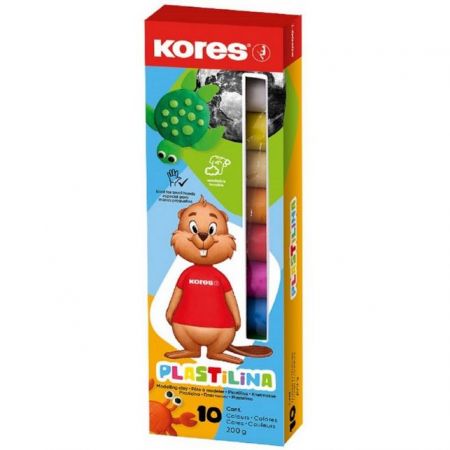 KORES Plastelína (modelína), 10 barev po 20 g