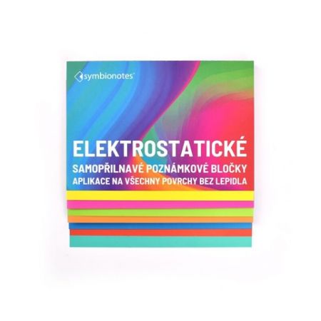 Poznámkový bloček elektrostatický, 7 x 10 cm, 7 barev