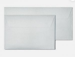 Ozdobné obálky Pearl - C6, 120 g/m2, perleťové, stříbrné, 10 ks