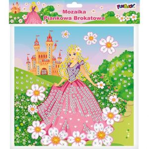 Pěnová mozaika třpytivá samolepicí – Princezna 25x25 (25 × 25 cm)